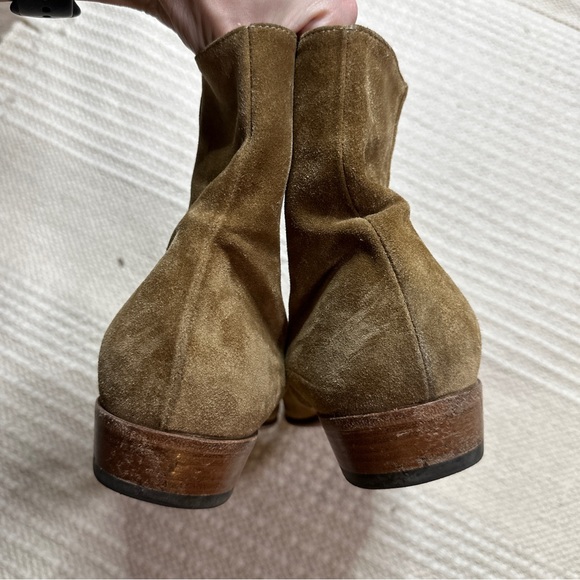 ALESSANDRO VASINI men's tobacco tan suede leather Alec 30 mm ankle boots 39.5 - Picture 5 of 14